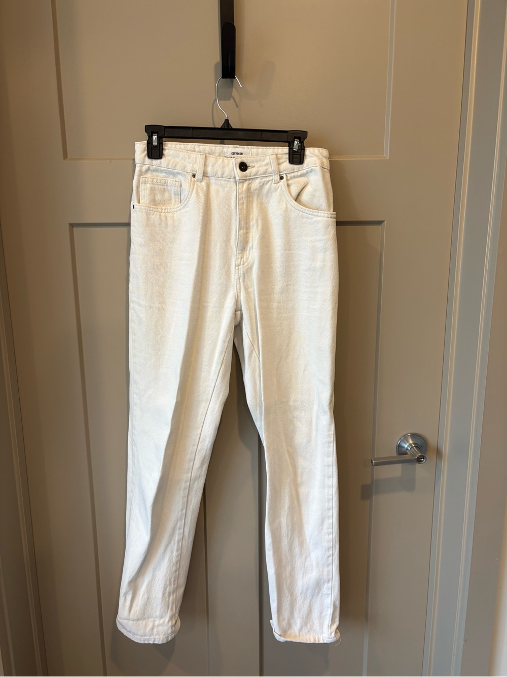 Cotton OnWhite Straight-Leg Jeans